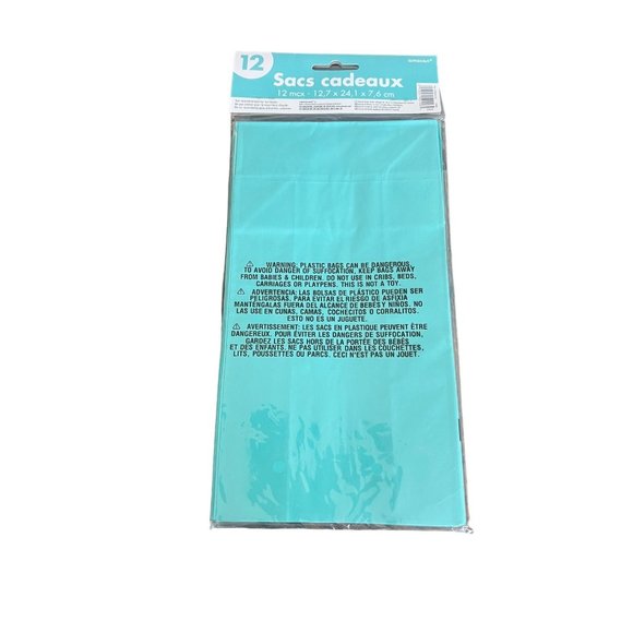 Treat or favor bags Mixed Lot of 32 Blue, Teal, Blue Floral, Green Stripe NEW - Picture 4 of 9